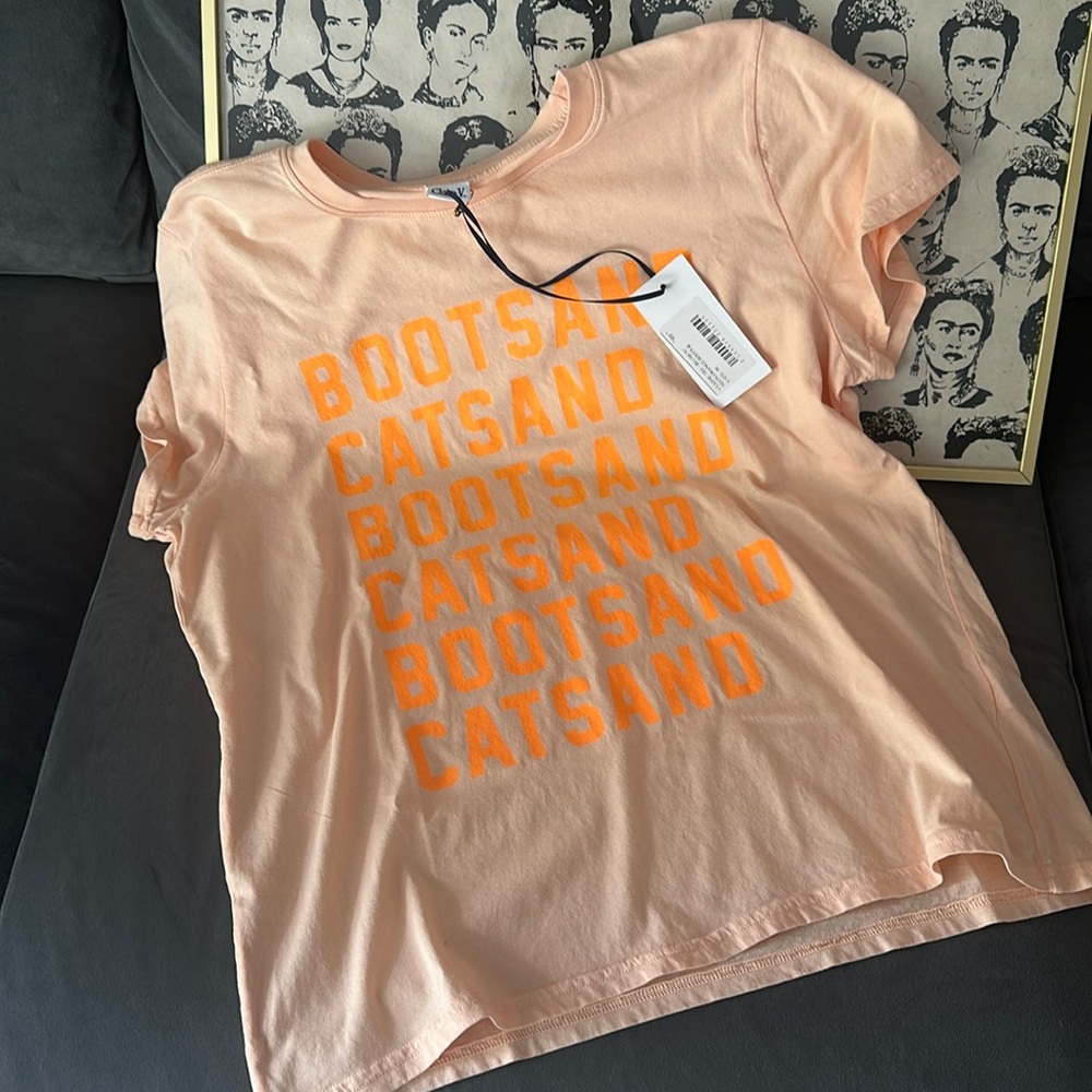 NWT Clare V Boots & Cats Classic Tee